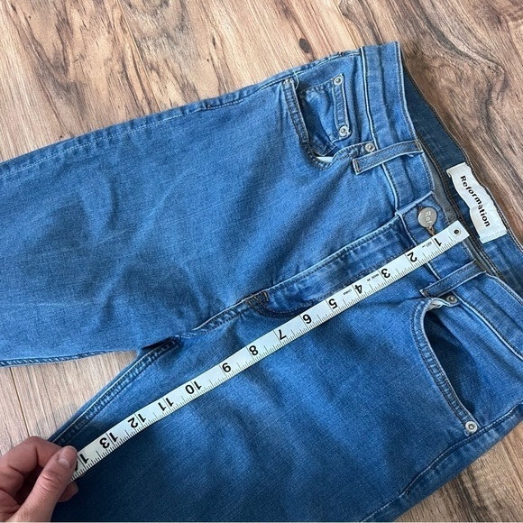 Reformation High Rise Skinny Jean True Blue Color - Picture 9 of 14